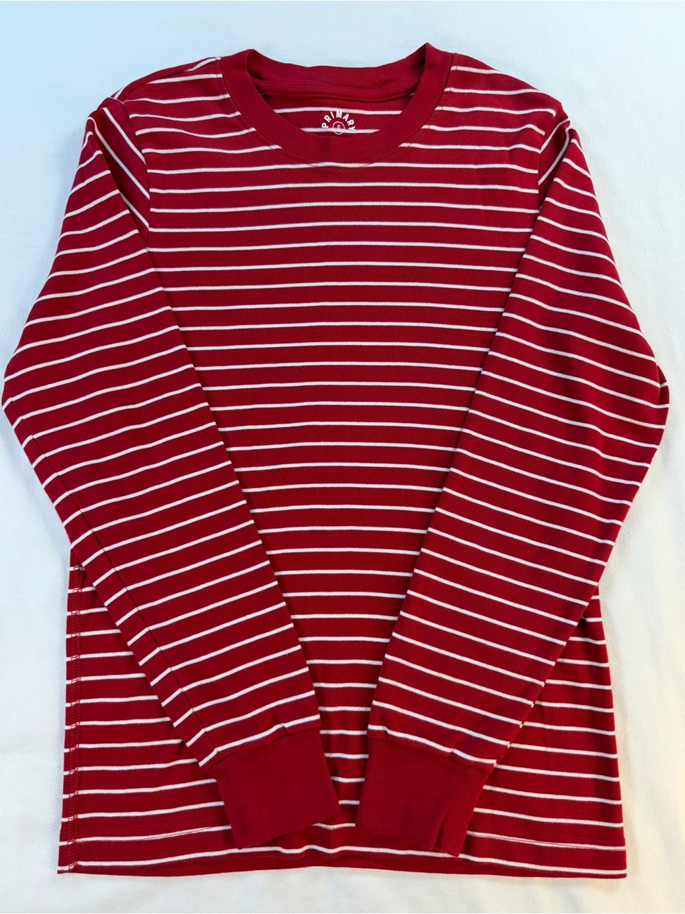 Primary Organic Cotton Crewneck Longsleeve Striped Pajama Top - Picture 4 of 8